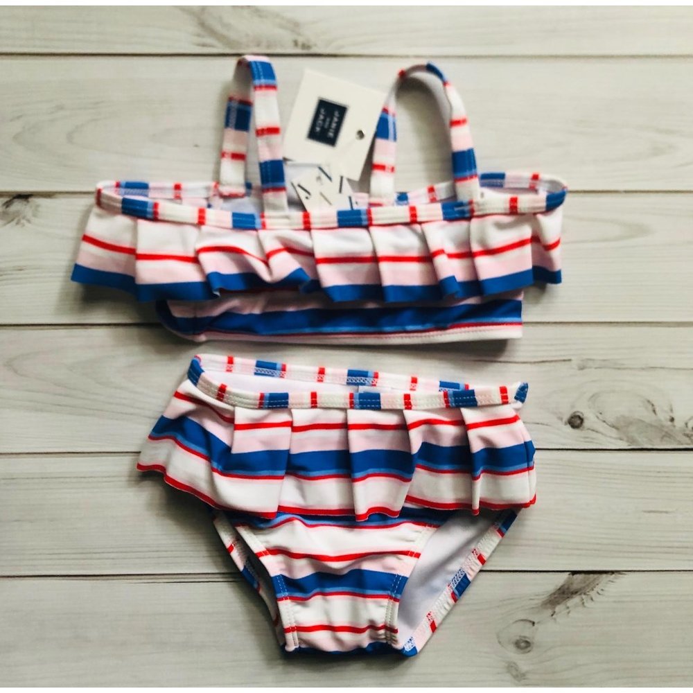 NWT Janie and Jack Swim Sun Repeat Striped Suit 2 piece 12-18 M